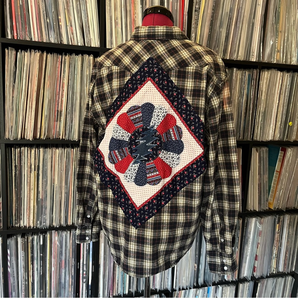 American beauty flannel plaid grateful company dead syf stealie bolt mandala 🌹